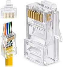 Greluma 100 Pz Connettori passanti RJ45 CAT6 Estremità Spina terminale di rete