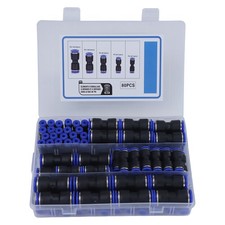 80pcs Quick Connect Straight Push Fittings for 4mm 6mm 8mm 10mm 12mm Tubing