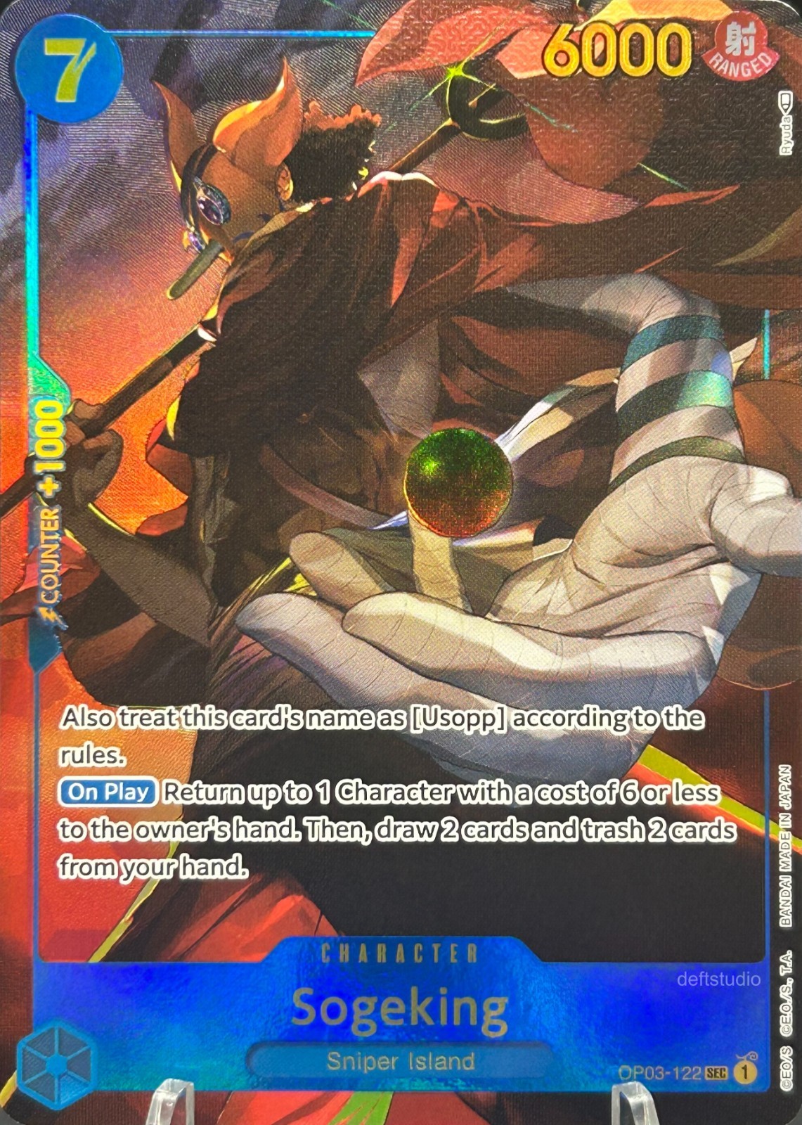 • Sogeking • OP03-122 Alt Art SEC Holo Pillars of Strength One Piece TCG NM