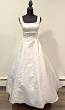 Vtg Mori Lee Wedding Dress Size 8 Satin A-Line Bridal + David’s Bridal Petticoat