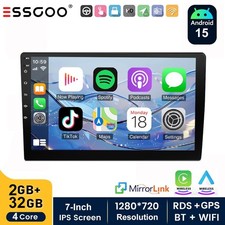 Double 2 Din 7  Car Stereo Touch Screen Car Radio GPS BT Apple CarPlay Android 15
