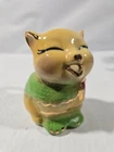 Shawnee 85 Ceramic Cat Creamer Pitcher Green Yellow Gold Accents Puss N Boot MCM