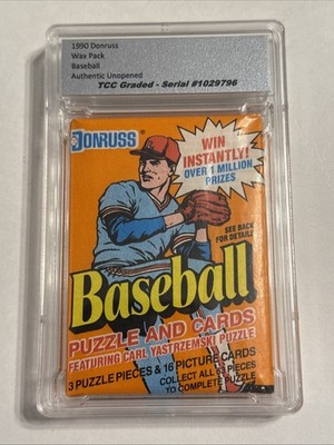 1990 Donruss Wax Pack Unopened TCC Graded