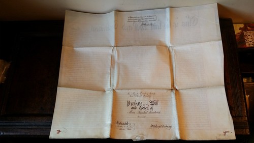 1867 GRANDE MANOSCRITTO PERGAMENA SUONERÀ RACHEL HARDWICK - PICKERING YORKSHIRE - Foto 13 di 16