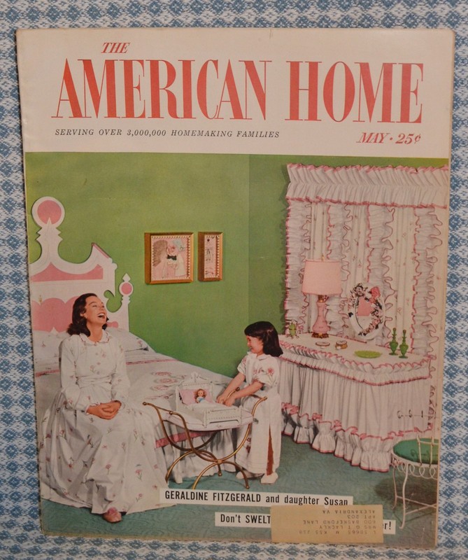 The American Home magazine May 1956 cover actress Geraldine Fitzgerald, daughtr