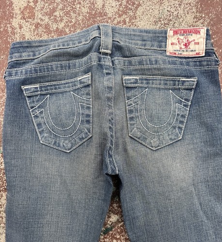 True Religion Jeans Damen 28 DANI Flare Low Rise Denim Wash Made In USA Y2K - Bild 10 von 11