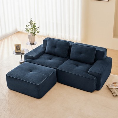 82'' Modern L-Shaped Modular Sectional Sofa for Living Room, Corduroy Fabric, 2