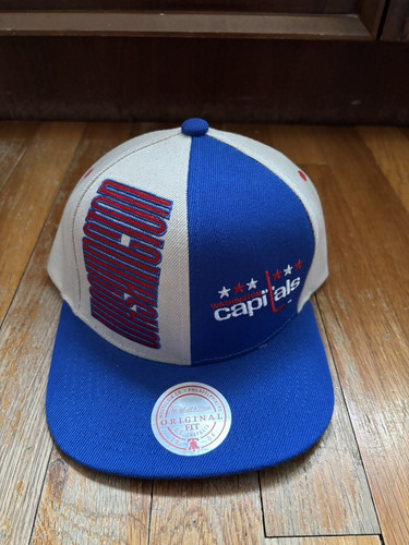 Mitchell & Ness Washington Capitals Snapback Hat Cream Blue Red OSFM - Picture 1 of 3