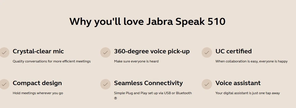 Jabra Speak 510 UC Portable USB and Bluetooth Speakerphone w/case - Image 4 of 4