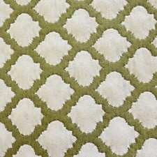 Designer Fabric Trellis Brocade Ogee Geometric Upholstery Green Cream 3.5 yds