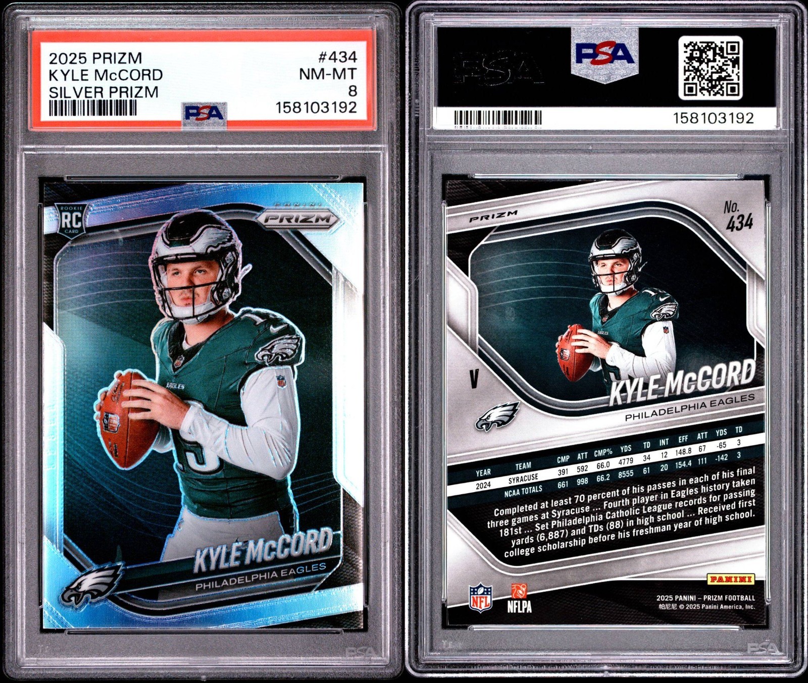 Kyle McCord Panini Prizm #434 Silver