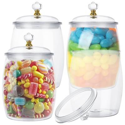 Pcs 80 oz Candy and Cookie Jar Plastic Jars with Lids Clear