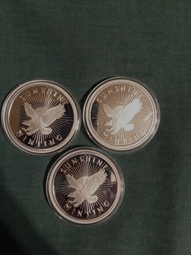 3-Sunshine Silver Eagle Rounds .999 Fine Silver (1 Troy oz. Each)