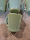 VINTAGE FIRE KING JADEITE D HANDLE OVEN WARE COFFEE CUPS 8 OZ GREEN 7PCS  — photo 4