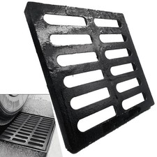 MASSLUNT Cast Iron Drain Grate 12x12 in for NDS Catch Basin, 12X12-B, Black