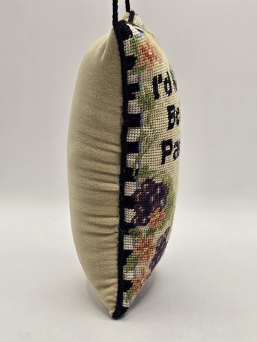 Needlepoint Door Hanger Pillow "I’d Rather Be In Paris" France 7.5" x 4.75" - Picture 5 of 6