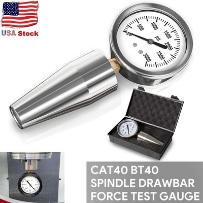 Spindle Drawbar Force Gauge Checker Tool 0-3000PSI Fit For All CAT 40 & Bt 40