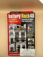 Battery Rack 40 Organizer Built-In Tester Holds 40 Batteries NEW SEALED