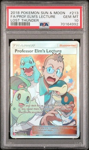 PSA 10 - SM Lost Thunder - Professor Elm's Lecture - 213/214 - Ultra Rare