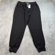 Figs High Waisted Zamora Scrub Pants Women XL Regular Black Jogger NWT