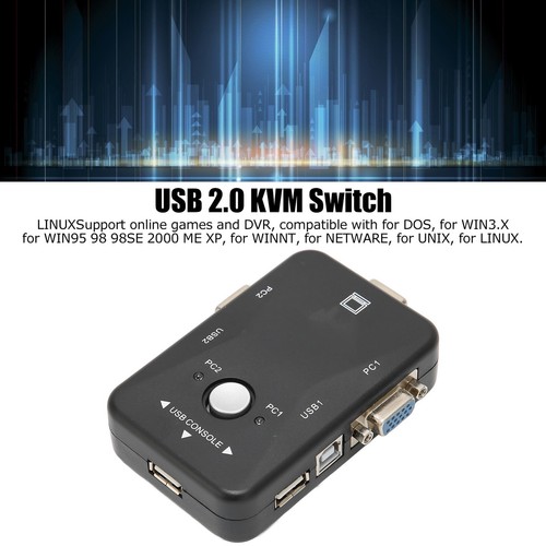USB 2.0 KVM 1920x1440 2 Port Dual Monitor KVM For WIN95 98 98SE CB - Afbeelding 18 van 22