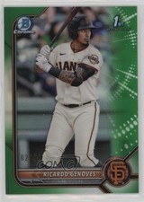 2022 Bowman Chrome Prospects Green Refractor 2/99 Ricardo Genoves #BCP-60 0uh2