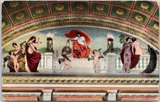 Vintage Library of Congress 'The Sciences' Kenyon Cox Art Postcard