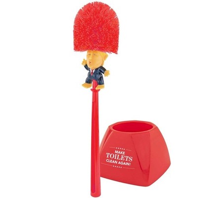 Fairly Odd Novelties Donald Trump Toilet Bowl Brush Make Toilets Clean Red 