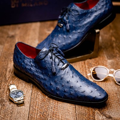 MARCO DI MILANO CRISS OSTRICH NAVY Quasten Geschnürt Oxford Schuhe