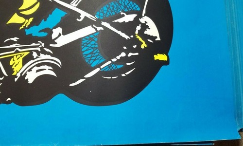 EASY RIDER VINTAGE 1970 MOTORCYCLE BLACKLIGHT POSTER Peter Fonda 29"x 43" - Picture 7 of 7
