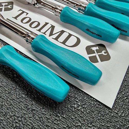 Snap-on Tools NEW 8pc TEAL Hard Handle 3/8" Drive Fixed & Flex Head Ratchet Set - Picture 20 of 22