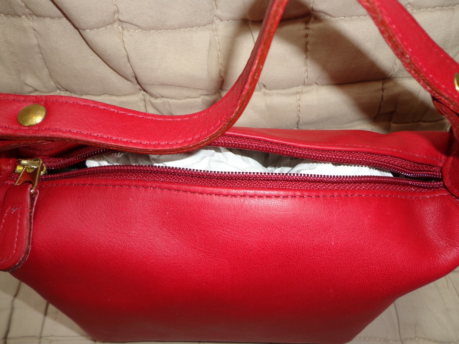 Coach Vintage Red Leather Small Mini Bag