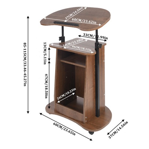 ADJUSTABLE STANDING LECTERN PORTABLE PULPIT WOODEN PODIUM LAPTOP TABLE SIT STAND - Picture 7 of 12