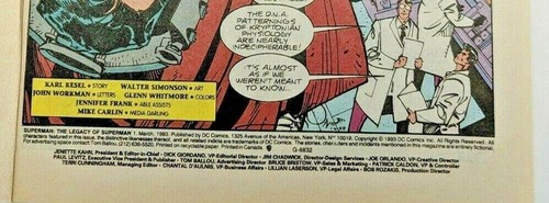 DC Comics Legacy of Superman edición #1 1993 AB24 - Imagen 5 de 7