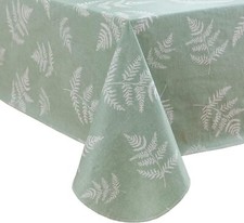 Vinyl Tablecloth with Flannel Backed 60 x 84 Inch Rectangle Light Green