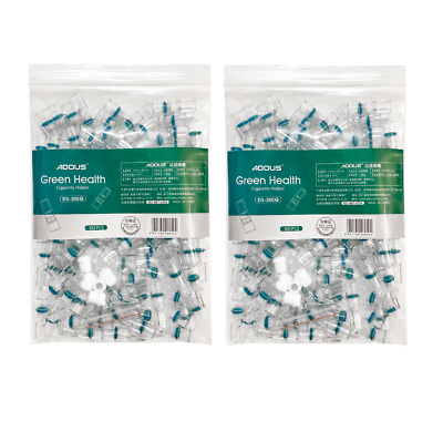 Adous 200 Pcs Tobacco Cigarette Filter Bulk Holder Tar With Slim Convert  2-Pack