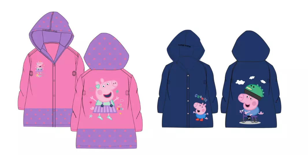 Girls Boys Peppa Pig George Pig Light Raincoat Jacket