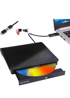 External DVD Drive USB 3.0 Type-C USB Portable Player for Laptop CD DVD +/-RW