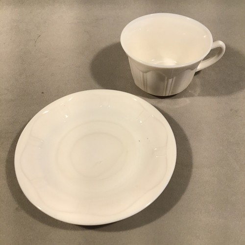 PV07228 Vintage Hocking Milk Glass COLONIAL IVORY Cup & Saucer - 4sets - Picture 7 of 12
