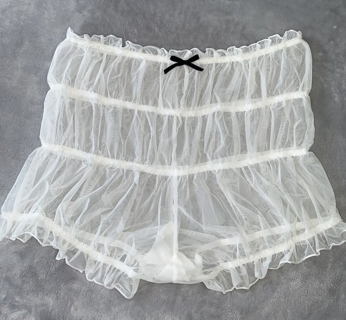 NEW SHeeR Chiffon Ruffled Panties 2X Hi Waist Girly Romantic babydoll Bloomers
