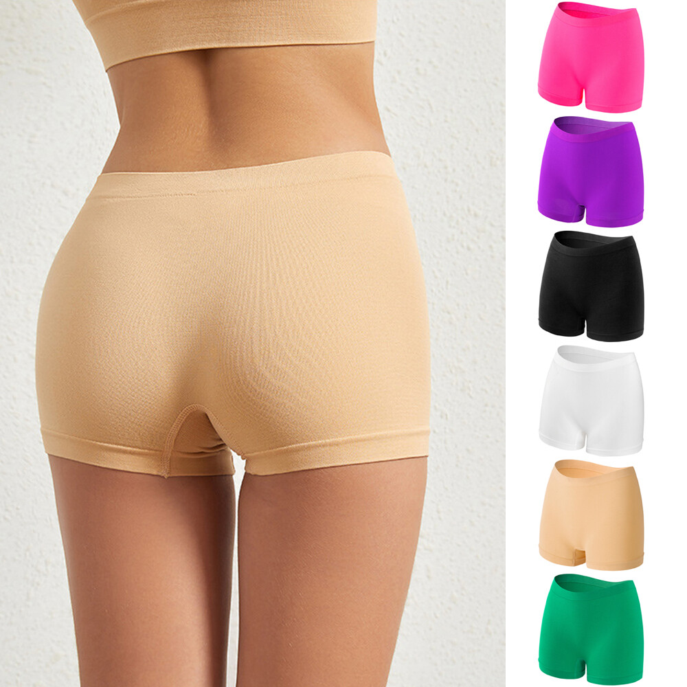 Women's High Waist Seamless Stretch Boxer Shorts Hot Pants Lot US
