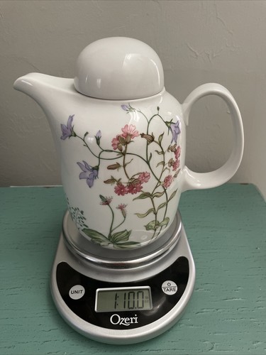 New ARZBERG Germany White Design Coffee Tea Pot Flat Lid Wild Flowers Porcelain - Picture 12 of 12