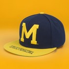 Michigan Wolverines Logo Bill Snapback Hat x Mitchell & Ness Maize/Blue Cap