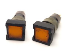 Lot of 2 Allen-Bradley 800A-T Illuminated Pushbutton, Maintained, Orange, 125vAC