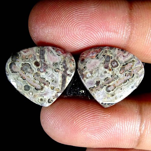 Natural Bird Eye Jasper Matched Pair Oval Pear Cushion Cab Loose Gemstone PK14 - Imagen 50 de 165