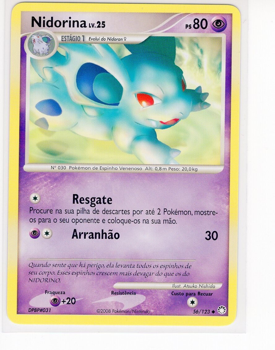~PT~ PORTUGUESE Nidorina 56/123 D&P Mysterious Treasures Pokemon Card (PE1)