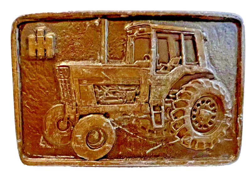 Vintage IH International Harvester Tractor Advertising Belt Buckle  3" X 2 Inch