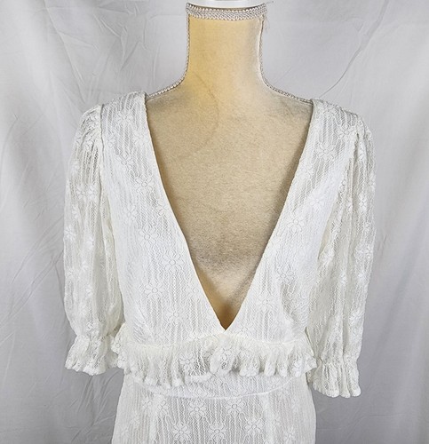 NWT Angel Biba Women's White Lace Overlay Dress sz L - Picture 2 of 10