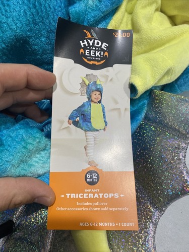 NWT HYDE AND EEK! TODDLER TRICERATOPS COSTUME SIZE 6-12 Months - Picture 2 of 2