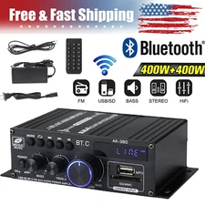 800W 2Channel bluetooth Mini HIFI Power Amplifier Audio Stereo Amp Home Car FM